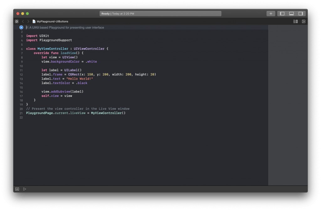 Xcode Playgrounds. A new Playground.