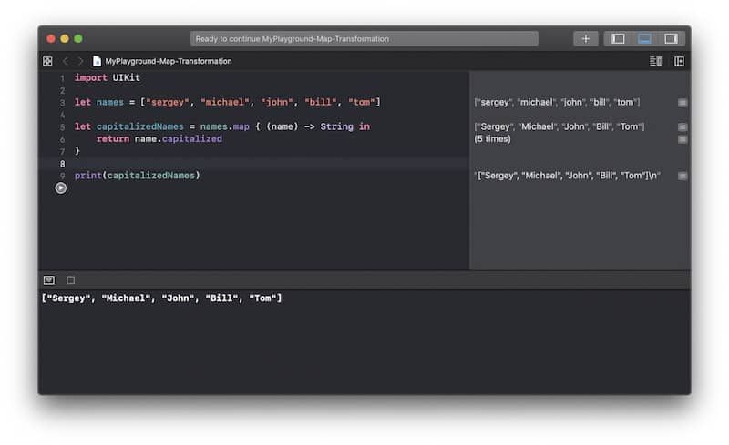 Transform Array with Map. Example 1.