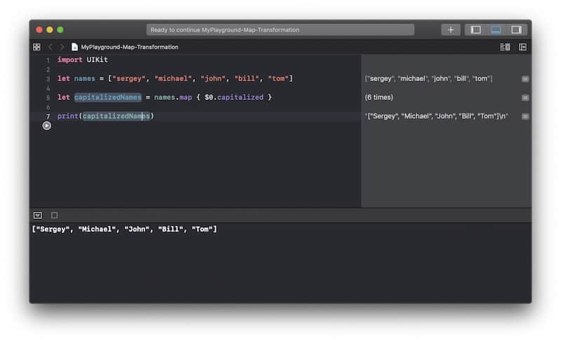 Transform Array Map(_:). Example 2. 