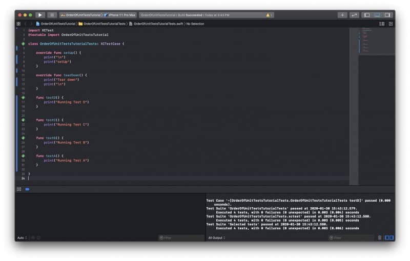 Xcode Unit Test Execution Flow