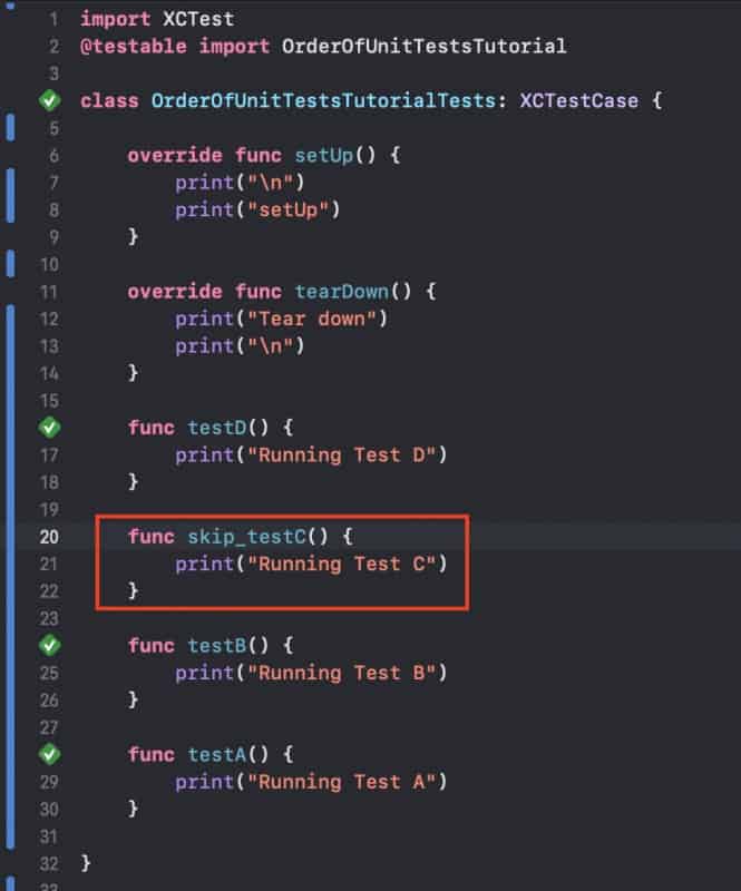 Skip Unit Test in Xcode