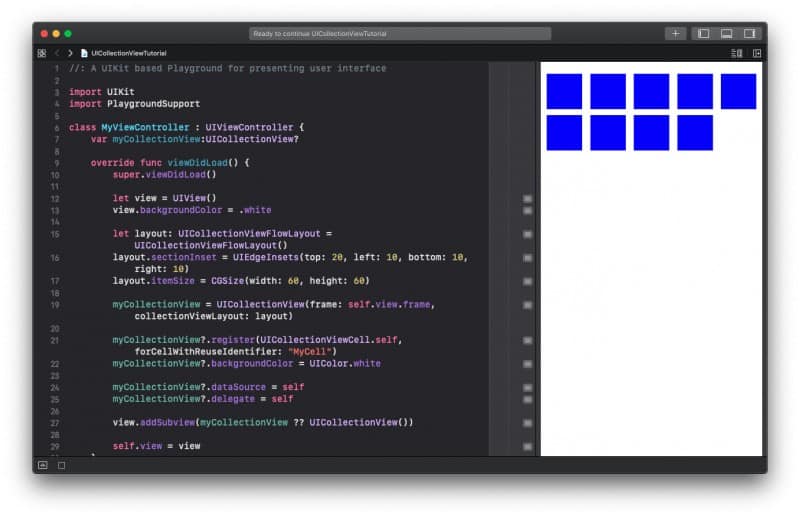 UICollectionView in Swift Programmatically