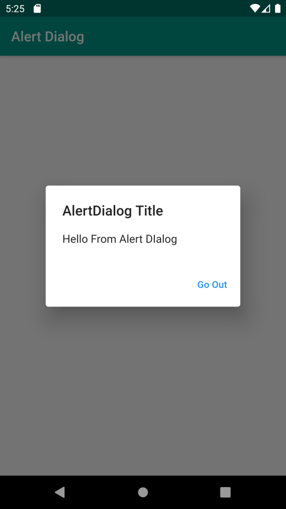 Alert dialog