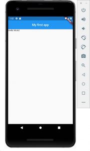 Flutter Hello World App Screenshot
