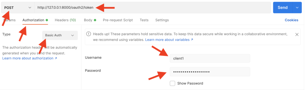 Postman Basic authentication