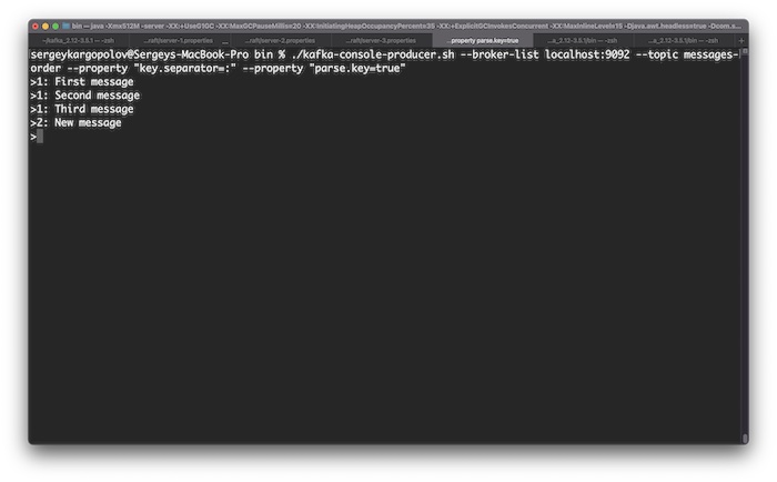Kafka Producer CLI with message key