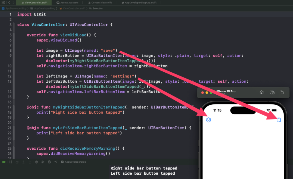 UIBarButtonItem with Image Example in Swift - Apps Developer Blog