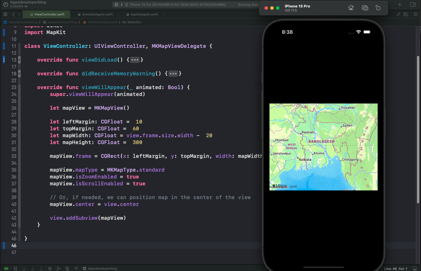 Create MKMapView in Swift Programmatically